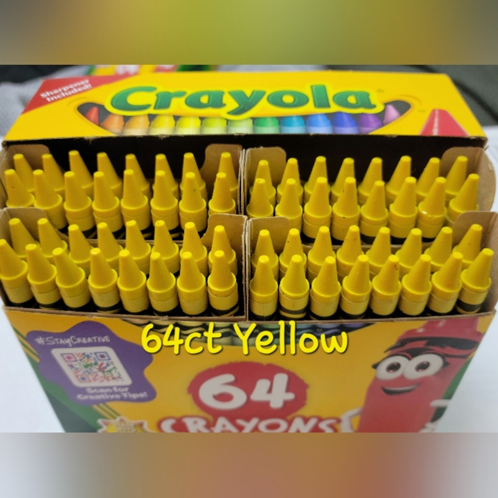 (64)Crayola Crayons (Yellow) Single Color Bulk Lot